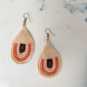 PEACH sunset beaded earrings